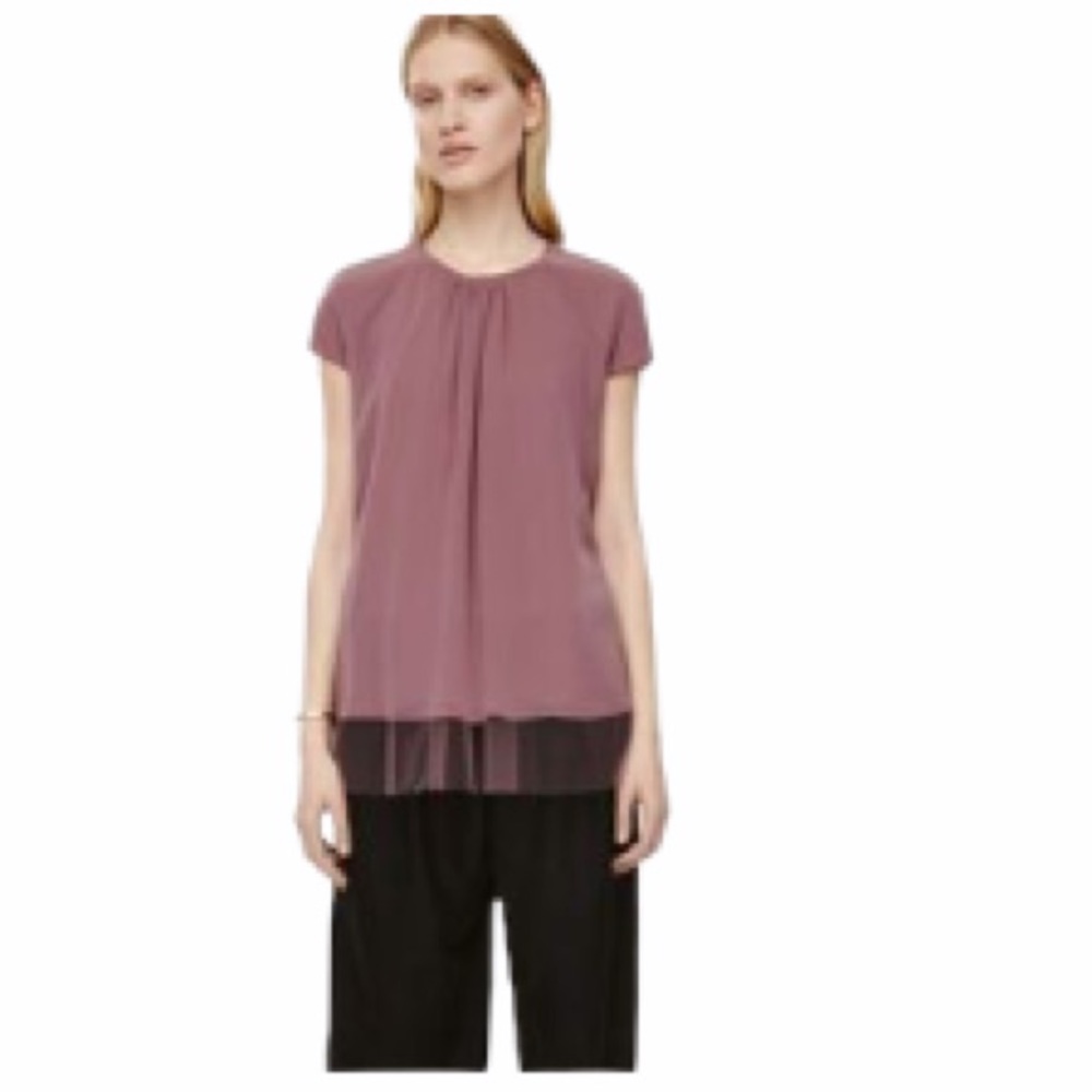 COS Cap Sleeve Gathered Blouse with Chiffon Bottom